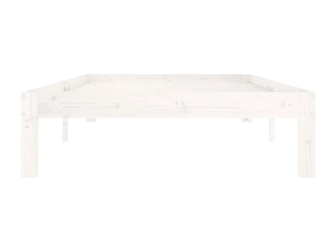 Lit simple | Lit adulte, enfant | Cadre de lit blanc bois de pin massif 100x200 cm