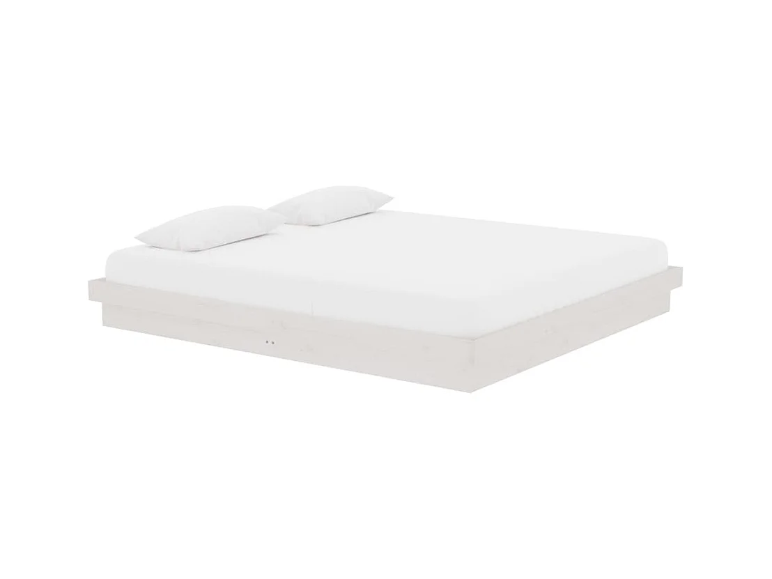 Lit double | Lit adulte | Cadre de lit blanc bois massif 180x200 cm