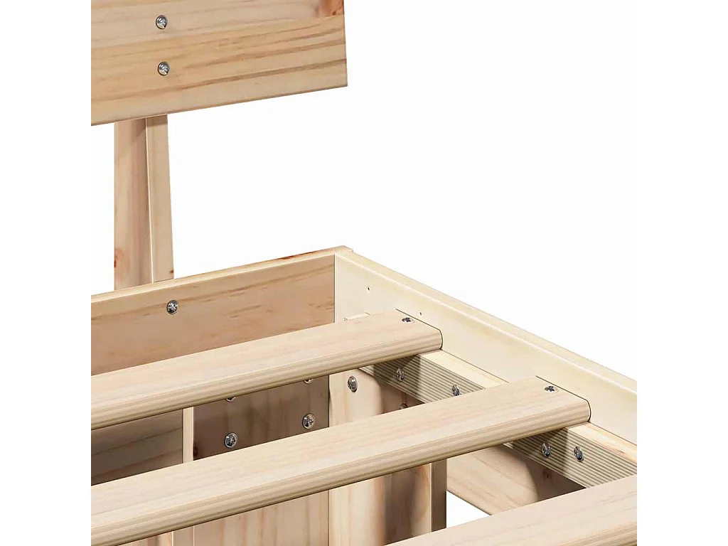 Lit simple | Lit adulte, enfant | Cadre de lit avec tiroir Marron 90x200 cm Bois massif en pin