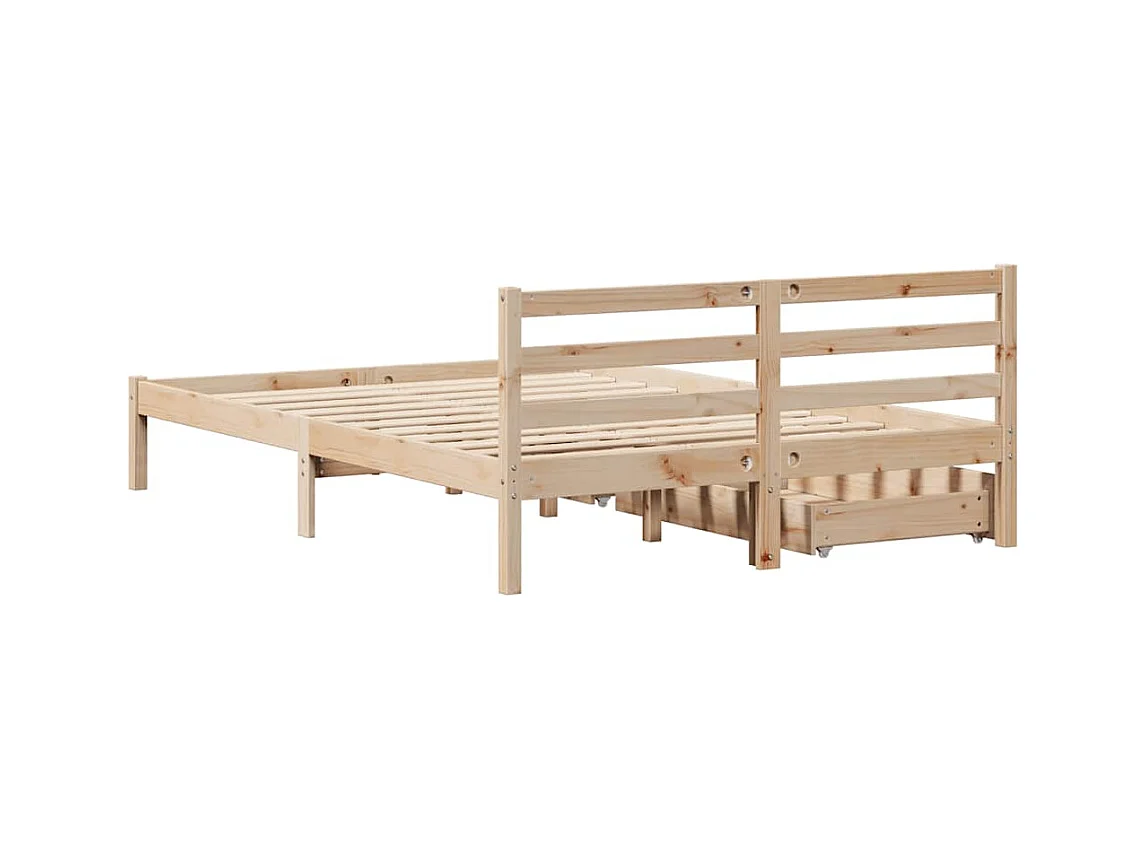 Lit double | Lit adulte | Cadre de lit 140x200 cm bois massif de pin