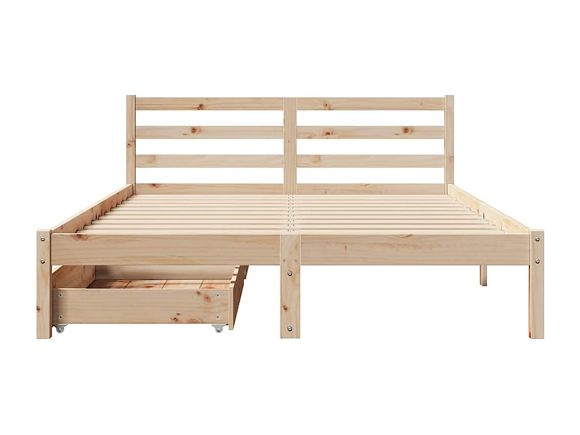 Lit double | Lit adulte | Cadre de lit 140x200 cm bois massif de pin