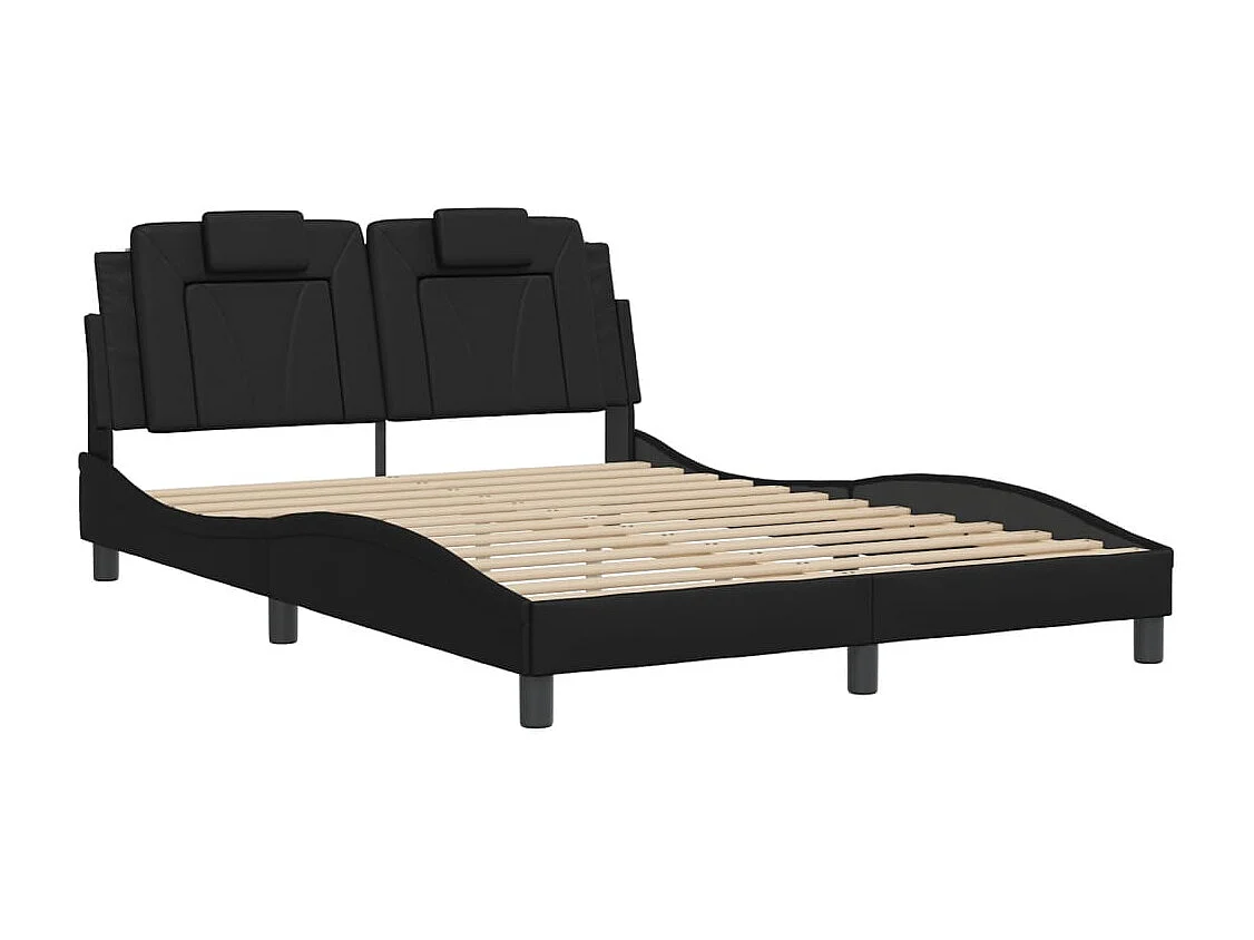 Bedframe | Eenpersoonsbed "Viana" met LED zonder matras zwart 120x200 cm