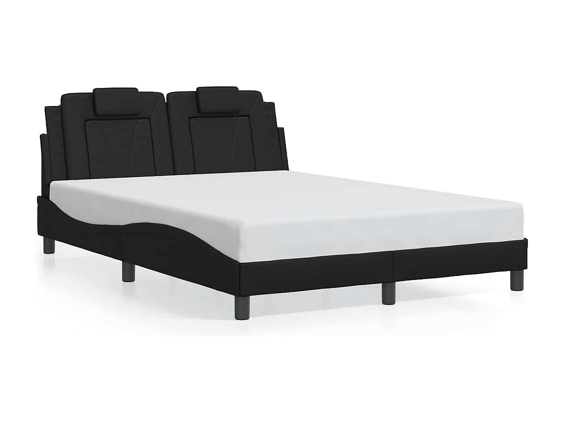 Bedframe | Eenpersoonsbed "Viana" met LED zonder matras zwart 120x200 cm
