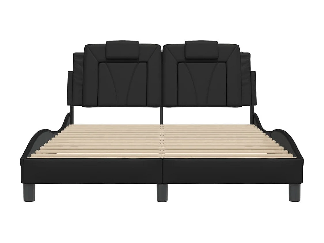 Bedframe | Eenpersoonsbed "Viana" met LED zonder matras zwart 120x200 cm