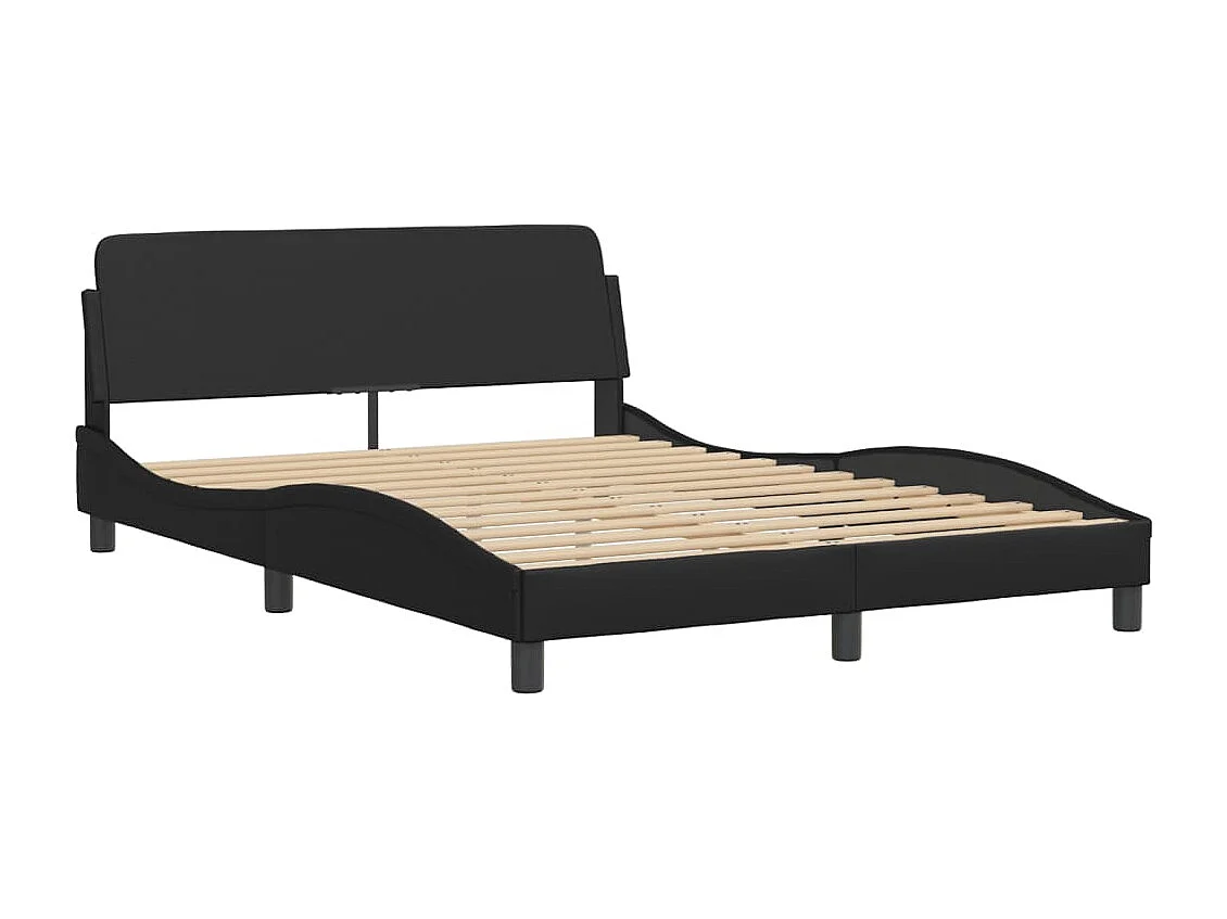 Bedframe | Eenpersoonsbed "Viana" met LED zonder matras zwart 120x200 cm