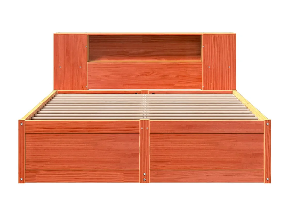 Letto per adulti | Letto matrimoniale | Giroletto senza Materasso Marrone Cera 140x200cm Massello Pino