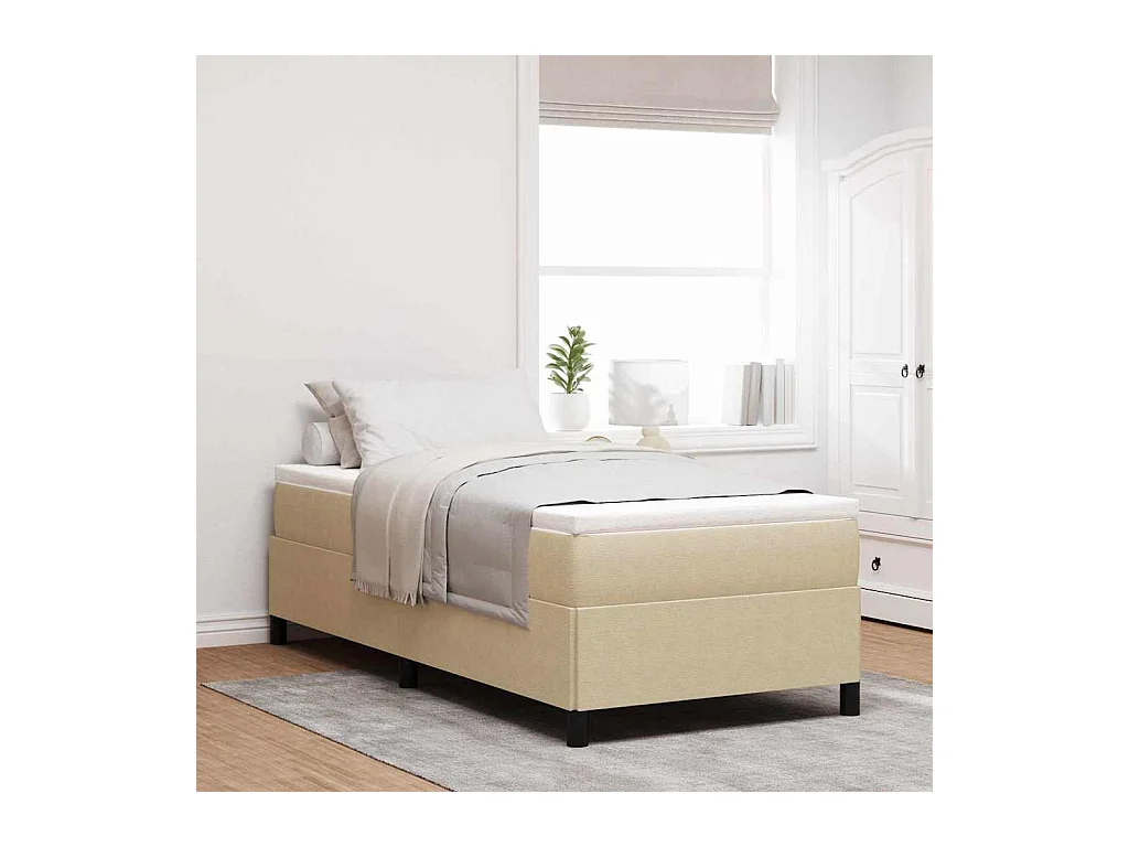 Lit simple | Lit adulte, enfant | Cadre de lit Vert gris 90x190 cm Tissu en velours côtelé