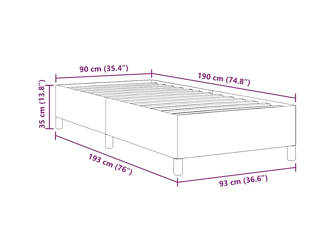 Lit simple | Lit adulte, enfant | Cadre de lit Vert gris 90x190 cm Tissu en velours côtelé