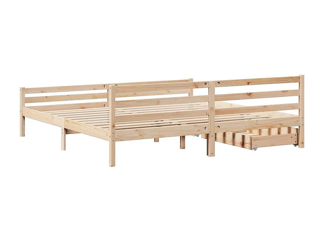 Lit double | Lit adulte | Cadre de lit 200x200 cm bois massif de pin
