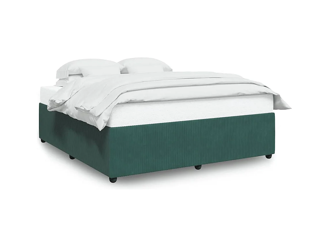 Lit double | Lit adulte | Cadre de lit vert foncé 180x200 cm velours