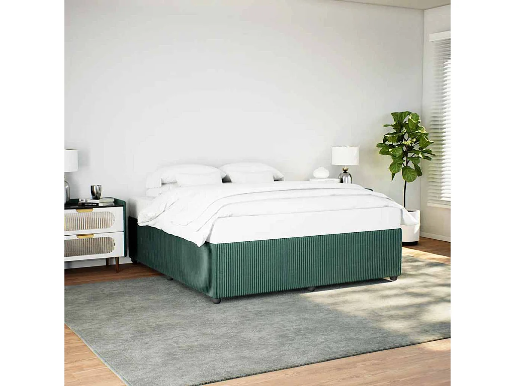 Lit double | Lit adulte | Cadre de lit vert foncé 180x200 cm velours