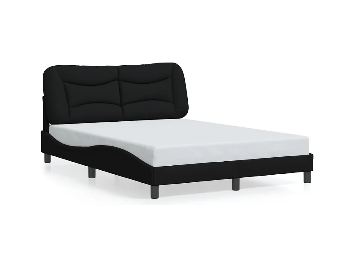 Lit simple | Lit adulte, enfant | Cadre de lit noir 120x200 cm tissu