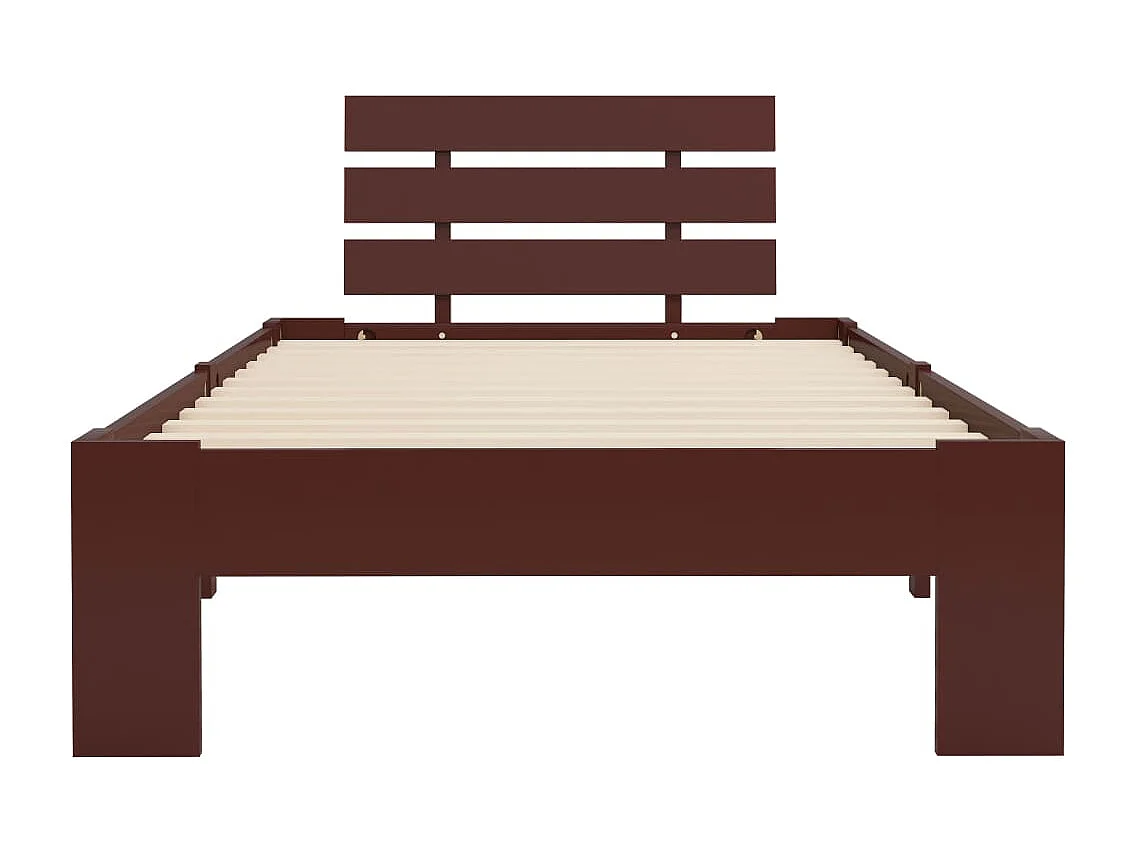 Lit simple | Lit adulte, enfant | Cadre de lit marron foncé pin massif 100x200 cm