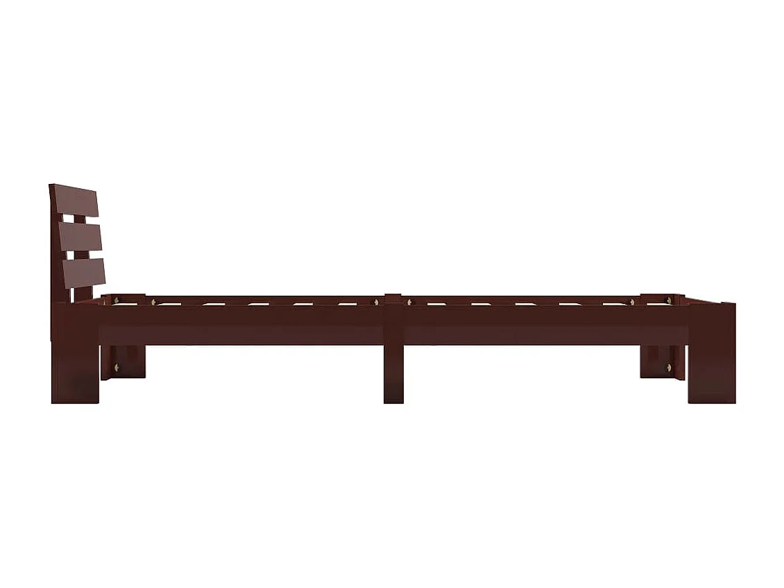 Lit simple | Lit adulte, enfant | Cadre de lit marron foncé pin massif 100x200 cm