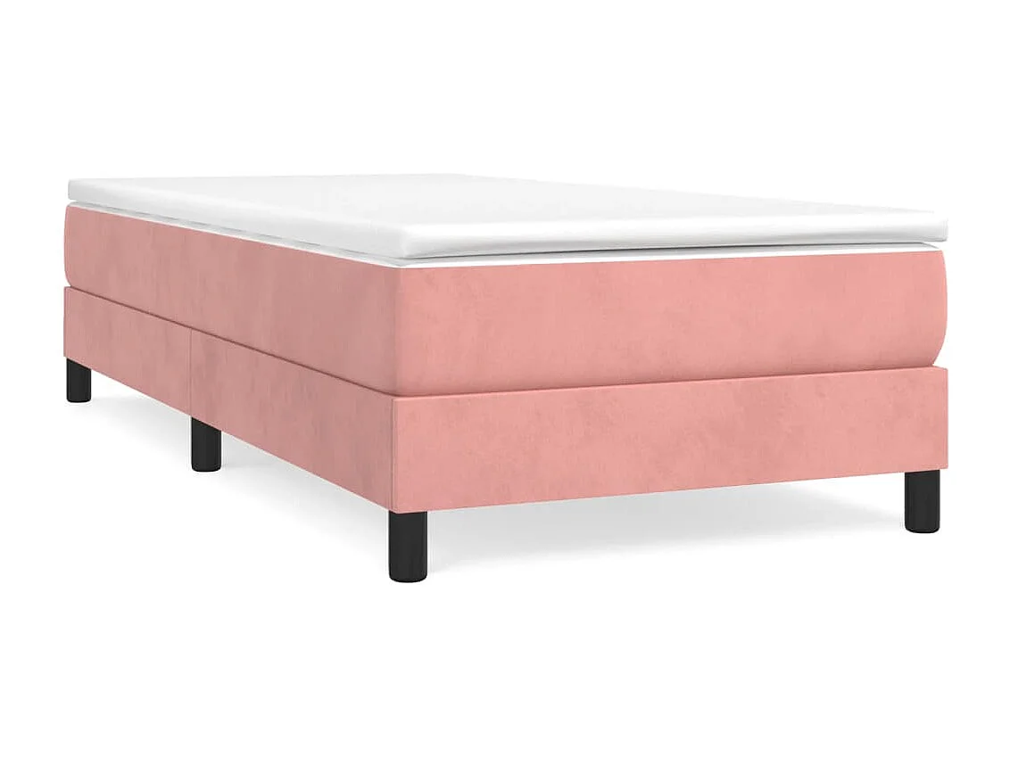 Lit simple | Lit adulte, enfant | Cadre de lit rose 100x200 cm velours