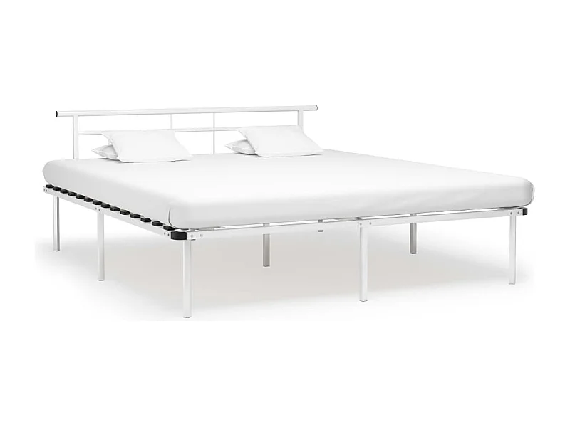 Lit double | Lit adulte | Cadre de lit blanc métal 200x200 cm