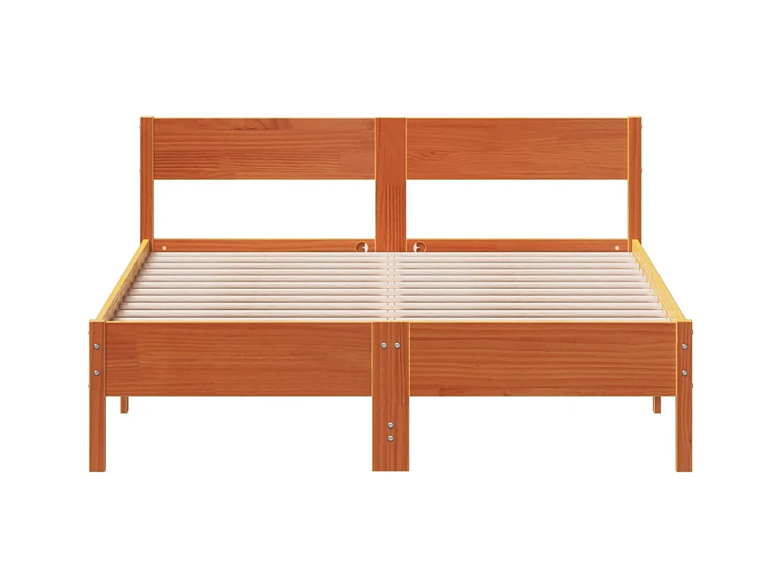 Lit simple | Lit adulte, enfant | Cadre de lit cire marron 120x190cm bois pin massif