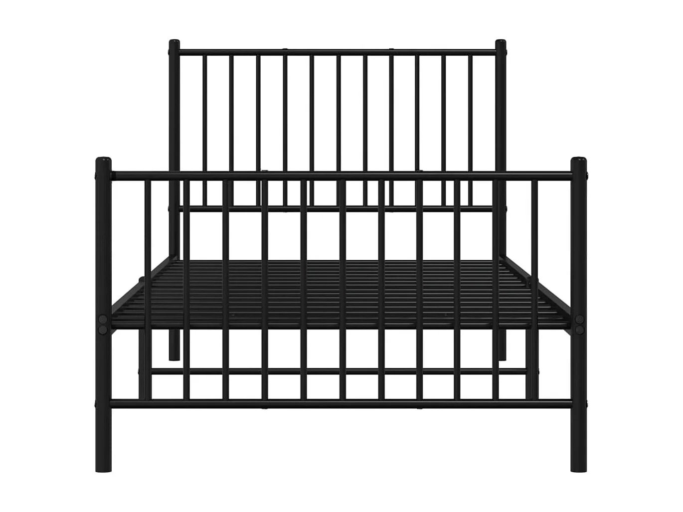 Lit simple | Lit adulte, enfant | Cadre de lit métal avec pied de lit noir 90x200 cm