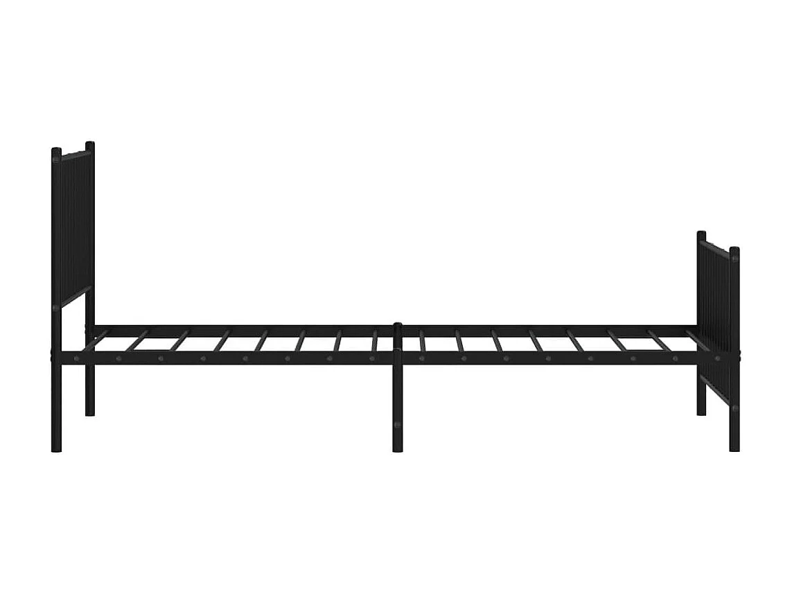 Lit simple | Lit adulte, enfant | Cadre de lit métal avec pied de lit noir 90x200 cm