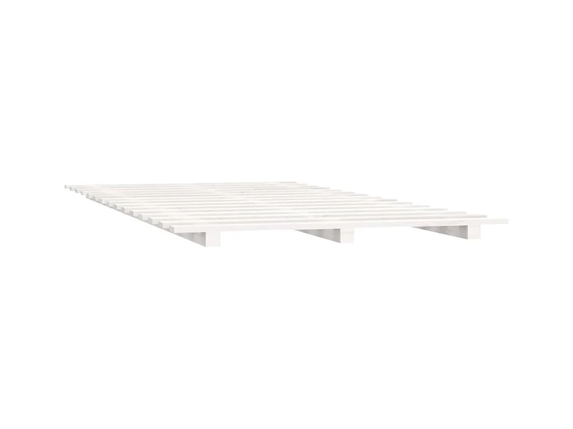 Lit simple | Lit adulte, enfant | Cadre de lit blanc 120x190 cm bois de pin massif