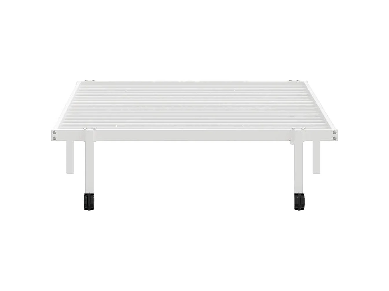 Lit simple | Lit adulte, enfant | Cadre de lit pliable blanc 107x203 cm acier