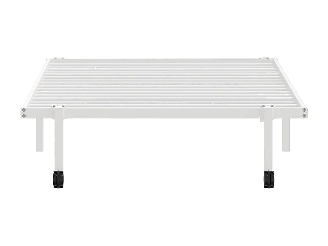 Lit simple | Lit adulte, enfant | Cadre de lit pliable blanc 107x203 cm acier