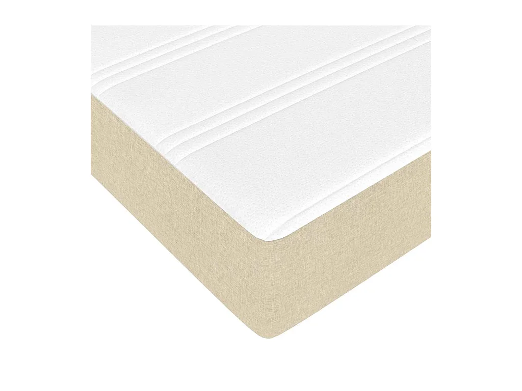 Lit simple | Lit adulte, enfant | Cadre de lit avec matelas Crème 80x200 cm tissu