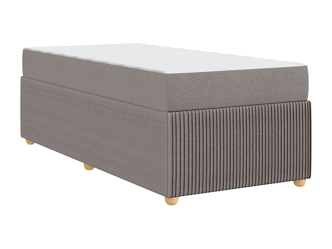 Lit simple | Lit adulte, enfant | Cadre de lit avec matelas Taupe 90x190 cm tissu