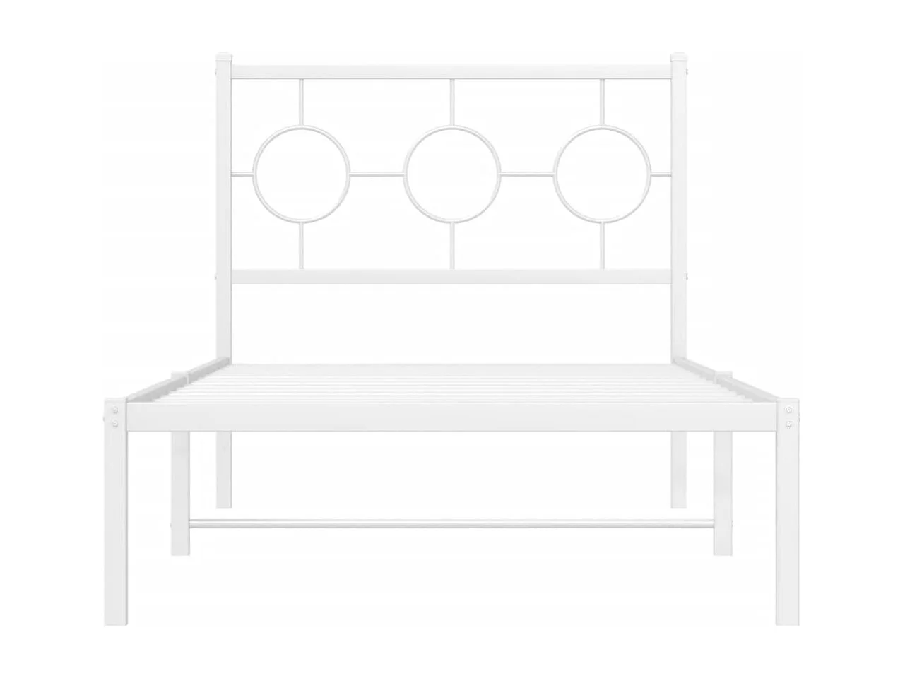 Lit simple | Lit adulte, enfant | Cadre de lit métal avec tête de lit blanc 90x190cm