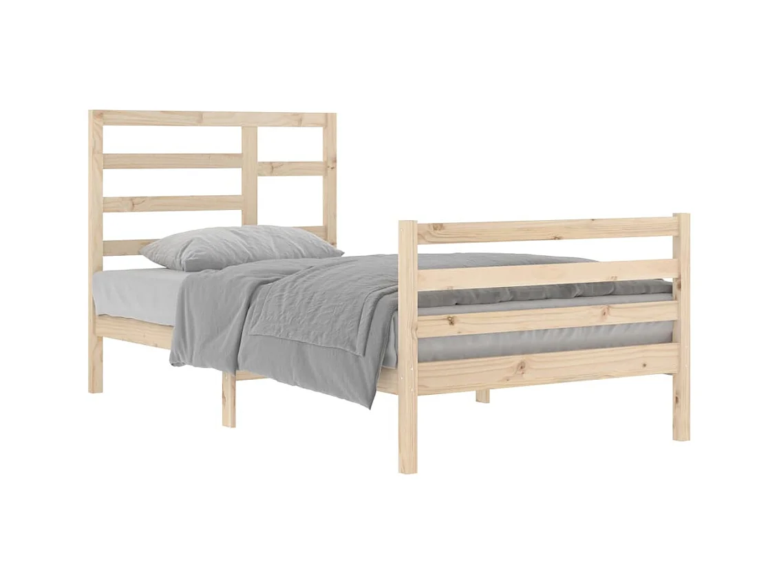 Lit simple | Lit adulte, enfant | Cadre de lit bois massif 100x200 cm