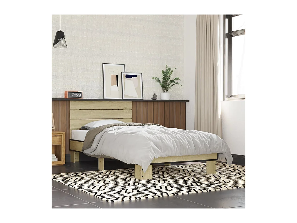 Lit simple | Lit adulte, enfant | Cadre de lit chêne sonoma 75x190 cm