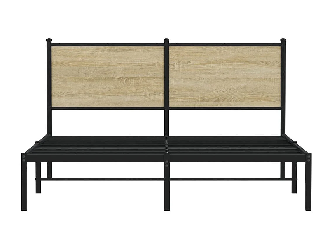 Lit double | Lit adulte | Cadre de lit en métal chêne sonoma 137x190 cm
