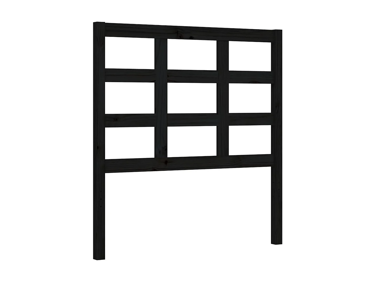 Lit simple | Lit adulte, enfant | Cadre de lit noir bois de pin massif 75x190 cm