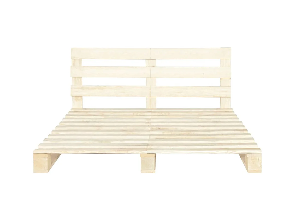 Lit double | Lit adulte | Cadre de lit de palette bois massif pin 180x200 cm