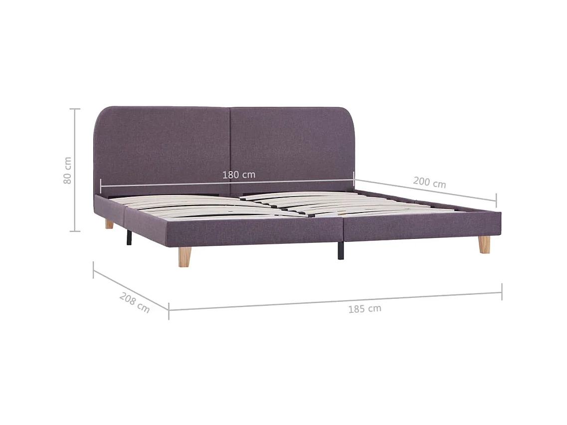Lit double | Lit adulte | Cadre de lit taupe tissu 180x200 cm