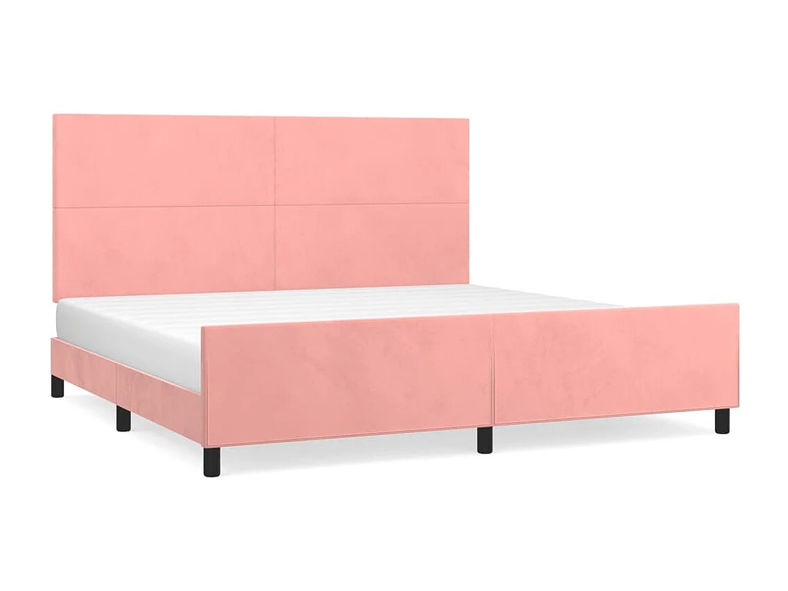 Lit double | Lit adulte | Cadre de lit rose 200x200 cm velours