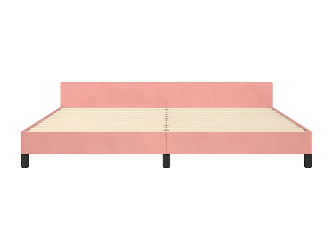 Lit double | Lit adulte | Cadre de lit rose 200x200 cm velours
