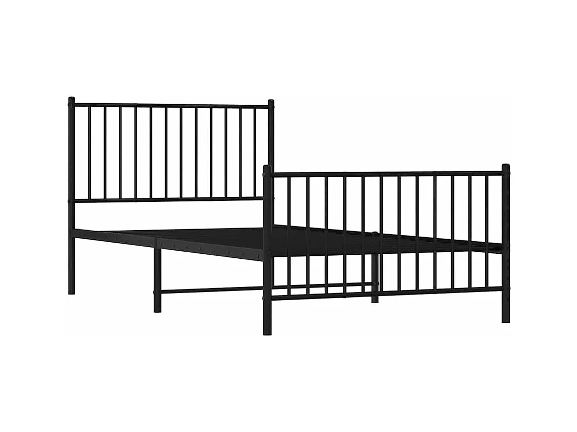 Lit simple | Lit adulte, enfant | Cadre de lit métal et pied de lit noir 100x200 cm