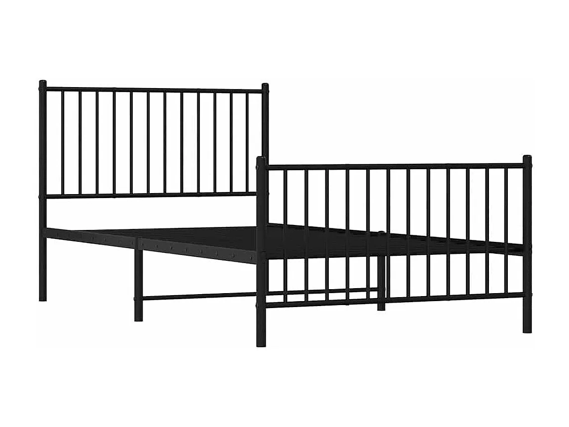 Lit simple | Lit adulte, enfant | Cadre de lit métal et pied de lit noir 100x200 cm