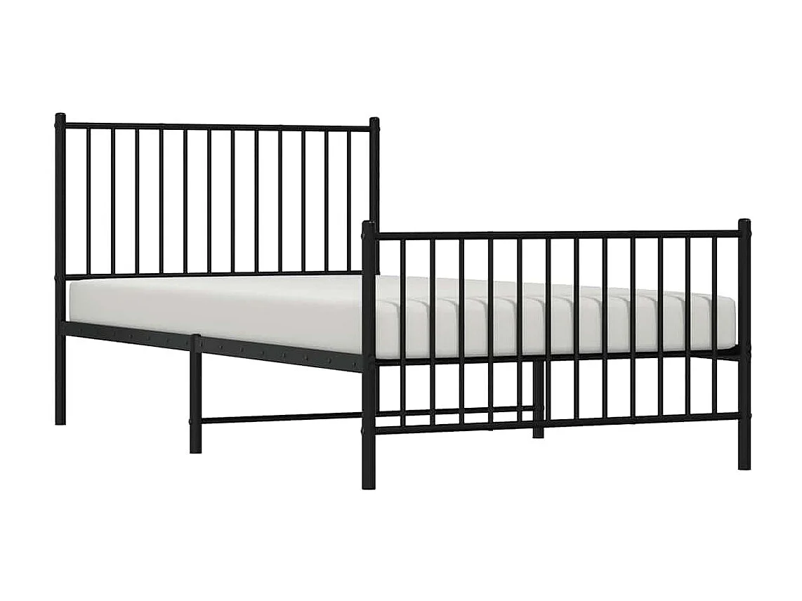 Lit simple | Lit adulte, enfant | Cadre de lit métal et pied de lit noir 100x200 cm