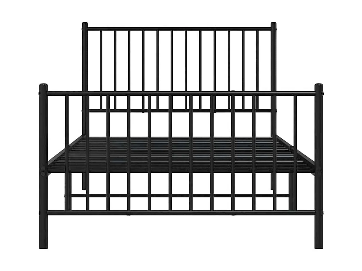 Lit simple | Lit adulte, enfant | Cadre de lit métal et pied de lit noir 100x200 cm
