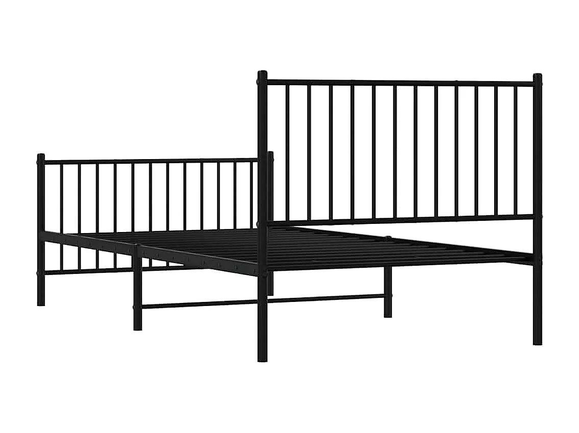 Lit simple | Lit adulte, enfant | Cadre de lit métal et pied de lit noir 100x200 cm
