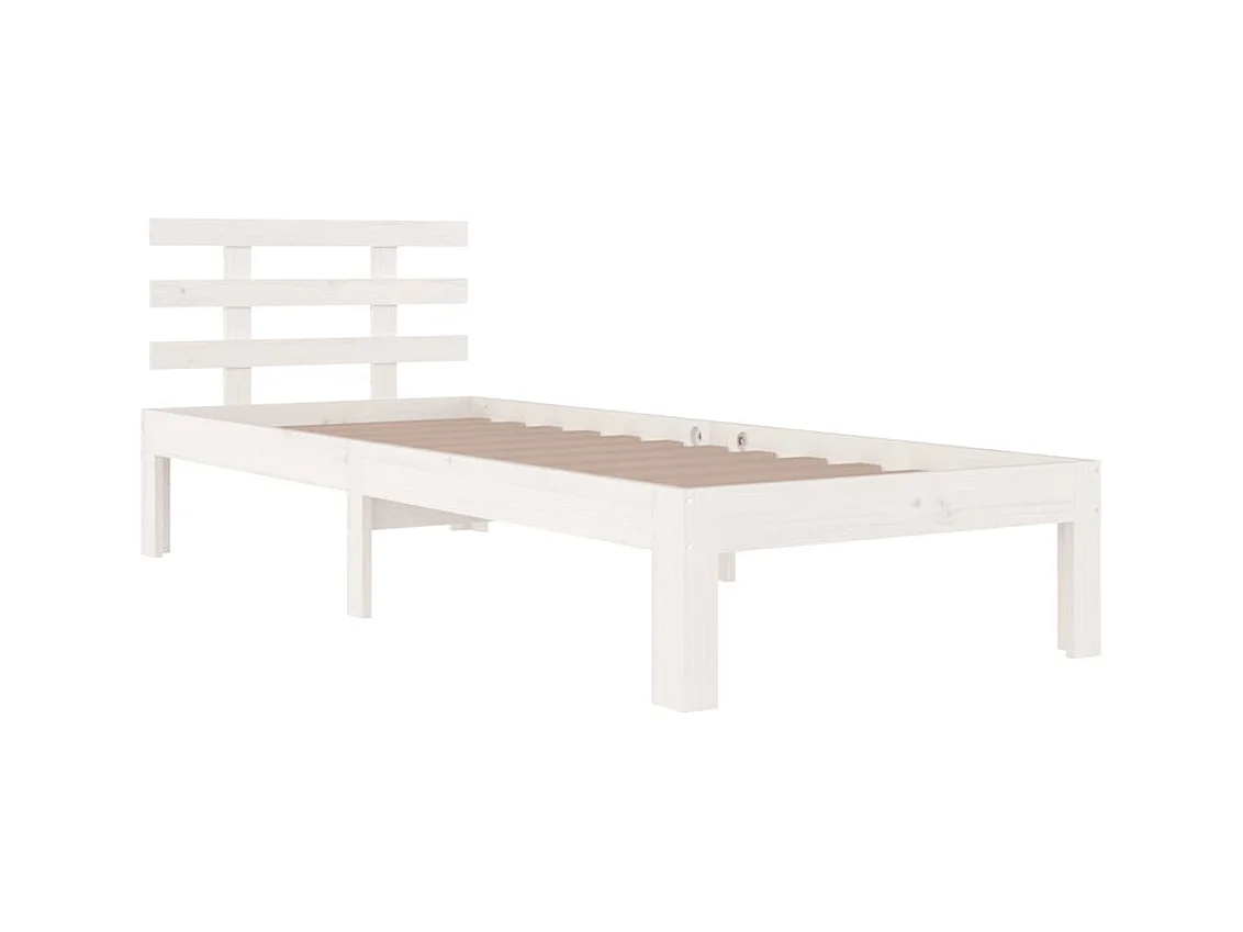 Lit simple | Lit adulte, enfant | Cadre de lit blanc 75x190 cm