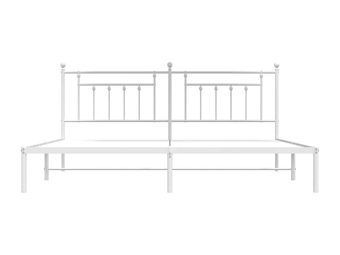 Lit double | Lit adulte | Cadre de lit métal et tête de lit blanc 193x203 cm