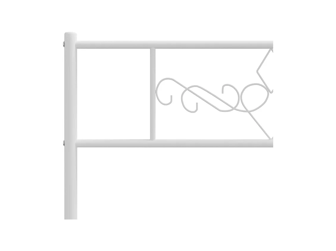 Lit double | Lit adulte | Cadre de lit métal et pied de lit blanc 140x190 cm