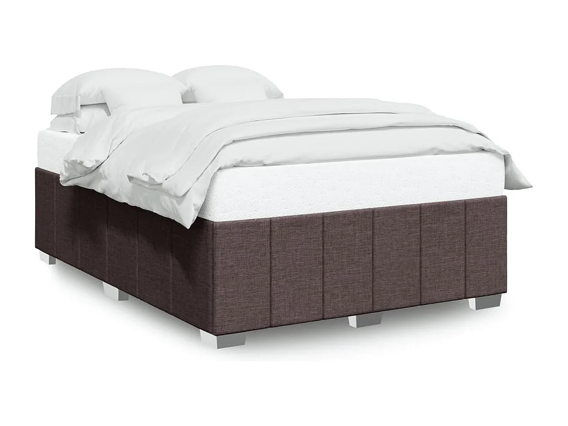 Bedframe | Tweepersoonsbed zonder matras stof donkerbruin 140x190 cm