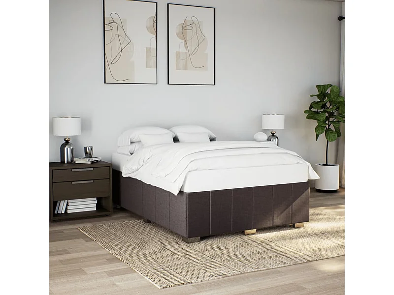 Letto per adulti | Letto matrimoniale | Giroletto senza Materasso Marrone Scuro 140x190 cm Tessuto