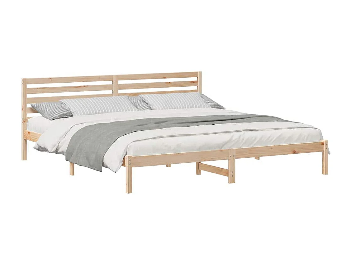 Lit double | Lit adulte | Cadre de lit Marron 200x210 cm Bois massif en pin