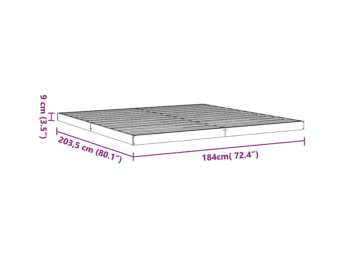 Lit double | Lit adulte | Cadre de lit cire marron 180x200cm bois pin massif