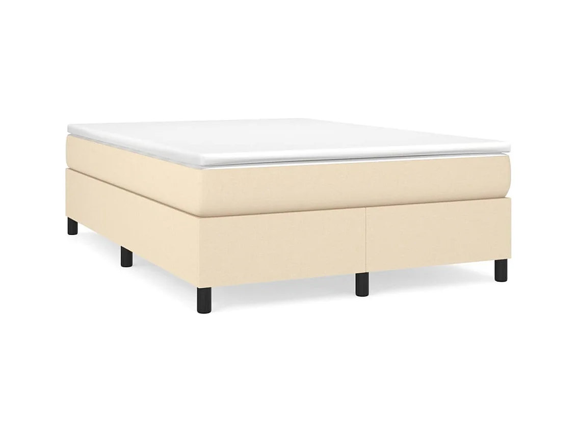 Lit double | Lit adulte | Cadre de lit crème 140x190 cm tissu